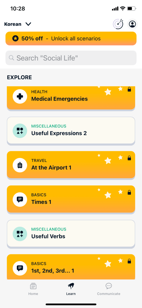 Memrise Korean-lesson
